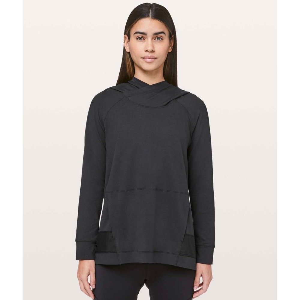 Lululemon Starting Place Hoodie Black Relaxed Fit Activewear Hoodie Size 8